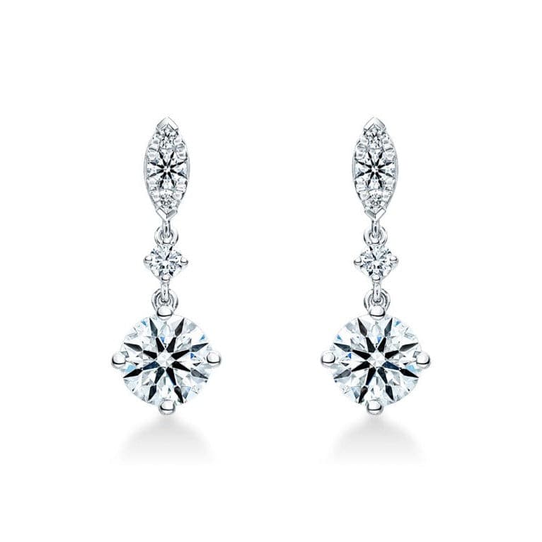 Hearts on Fire Earring 18K White Gold Aerial Petite Drop Diamond Earrings