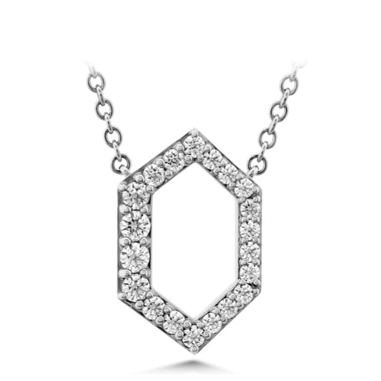 Hearts on Fire Necklaces and Pendants 18K White Gold Charmed Hex Diamond Necklace