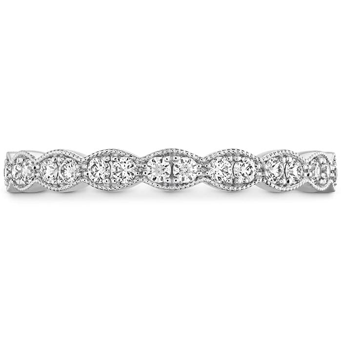 Hearts on Fire Engagement Wedding Band 18k White Gold Lorelei Floral Milgrain Diamond Band I-J/VS-SI / 6.5