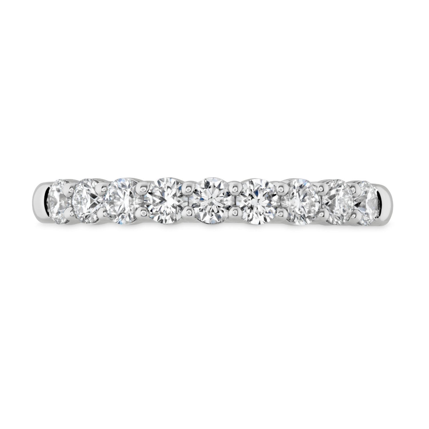 Hearts on Fire Engagement Wedding Band 18k White Gold Signature Nine Diamond Band