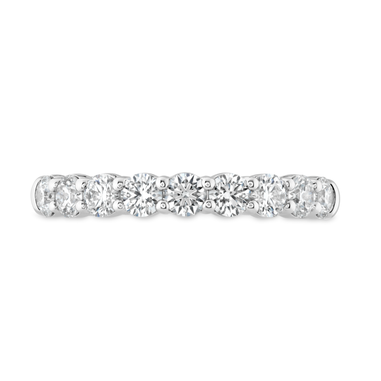 Hearts on Fire Engagement Wedding Band 18k White Gold Signature Nine Diamond Band
