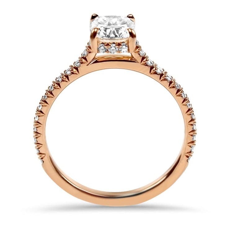 Kwiat Engagement Ring 18K Rose Gold Kwiat Cushion Cut Diamond Engagement Ring 6.5