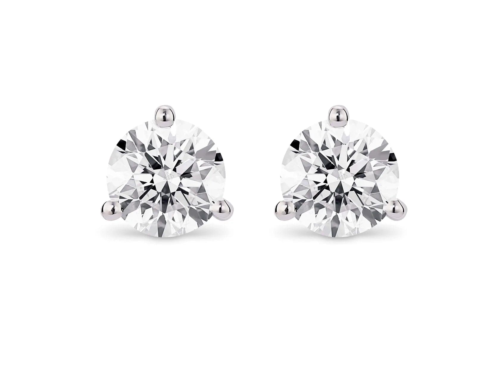 Lightbox Lab-Grown White Gold Diamond Studs 2ctw
