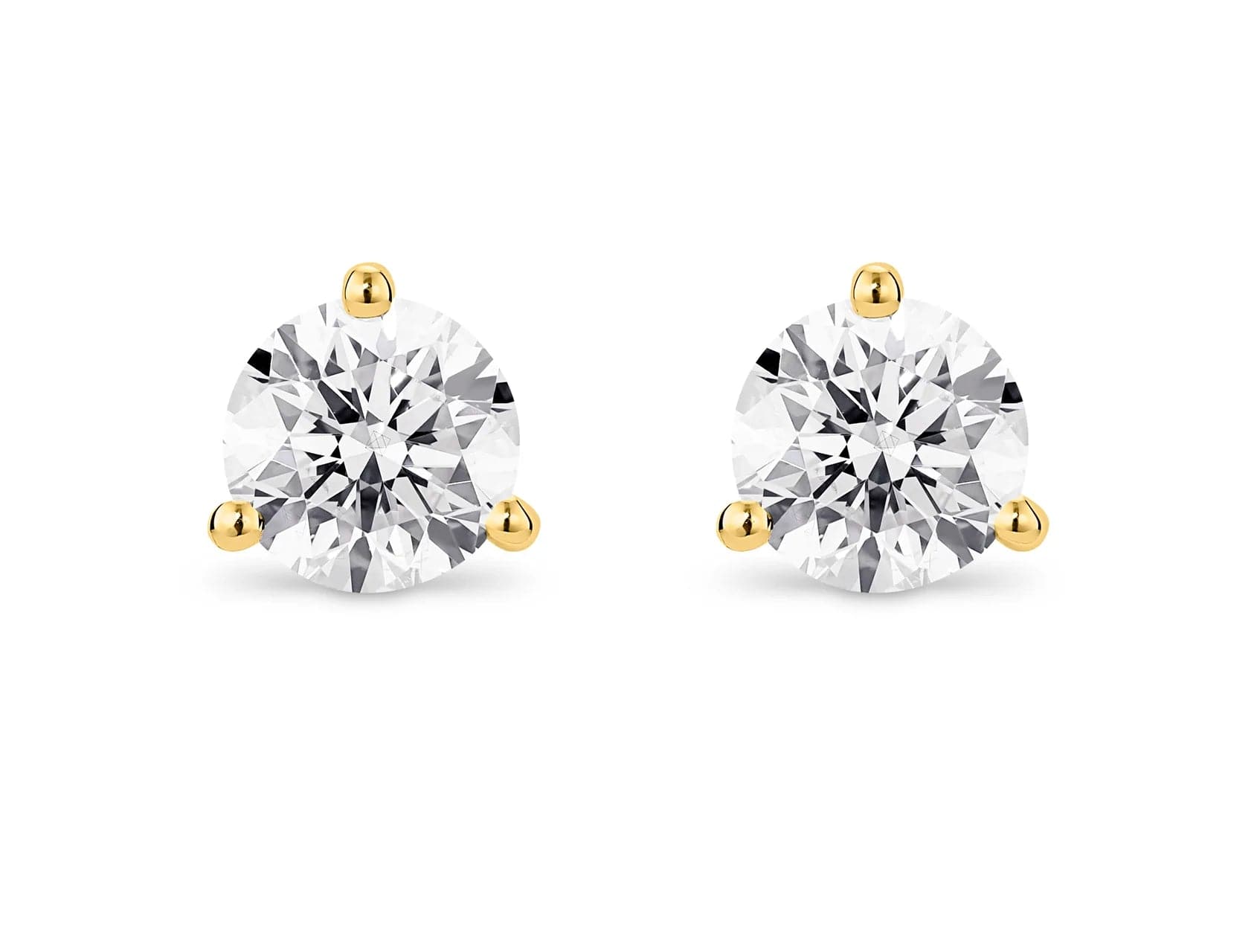 Lightbox Earring Lab-Grown Yellow Gold Diamond Studs - 2ctw