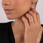 Mark Henry Ring 18k Yellow Gold Amalie Ruby and Diamond Baguette Band 6.5