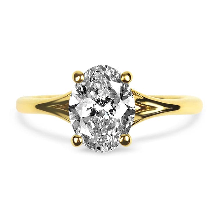 PAGE Estate Engagement Ring 18K Yellow Gold 1.50cts Oval Diamond Solitaire Ring 6.5