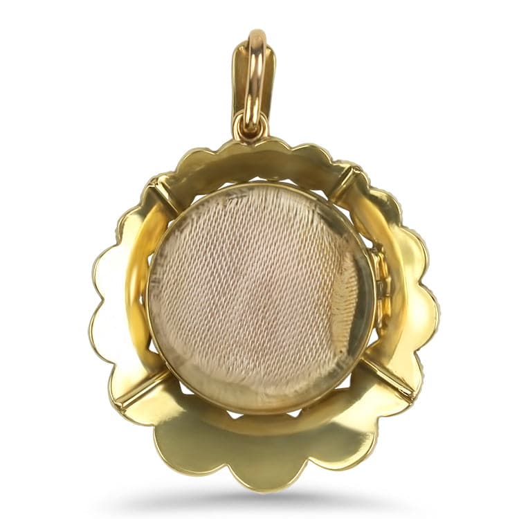 PAGE Estate Necklaces and Pendants Estate 14k Yellow Gold Pearl Portrait Pendant