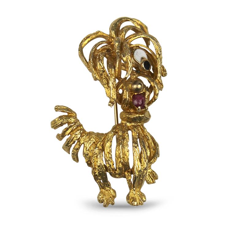 PAGE Estate Pins & Brooches Lhasa Apso Dog Brooch