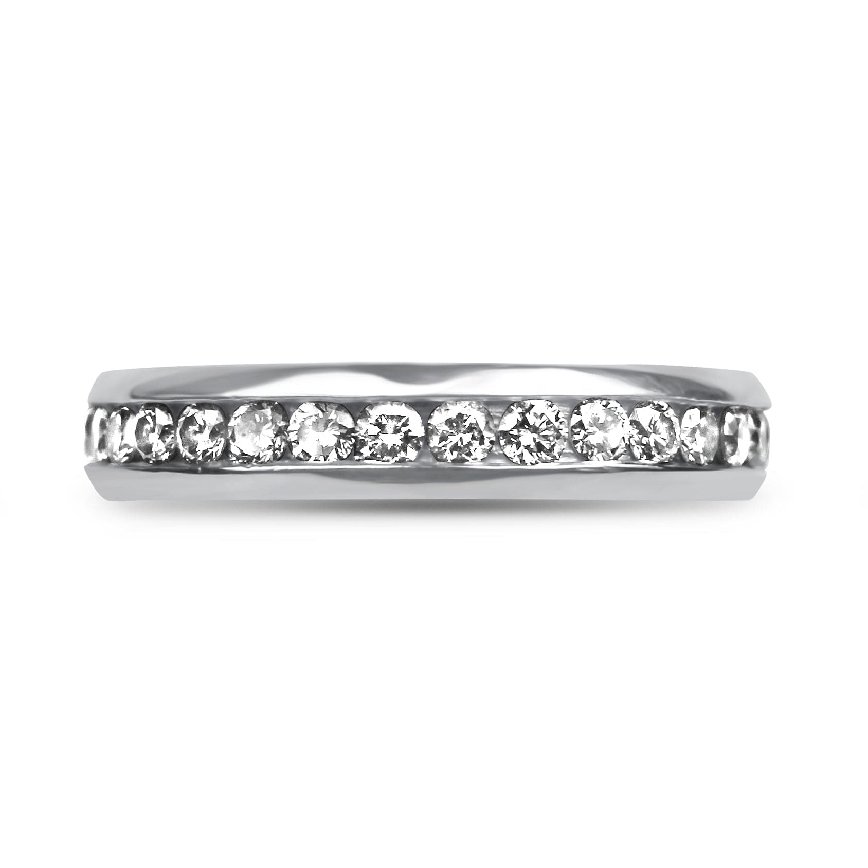 PAGE Estate Wedding Band Platinum Channel Diamond Eternity Band - Finger Size 7 7