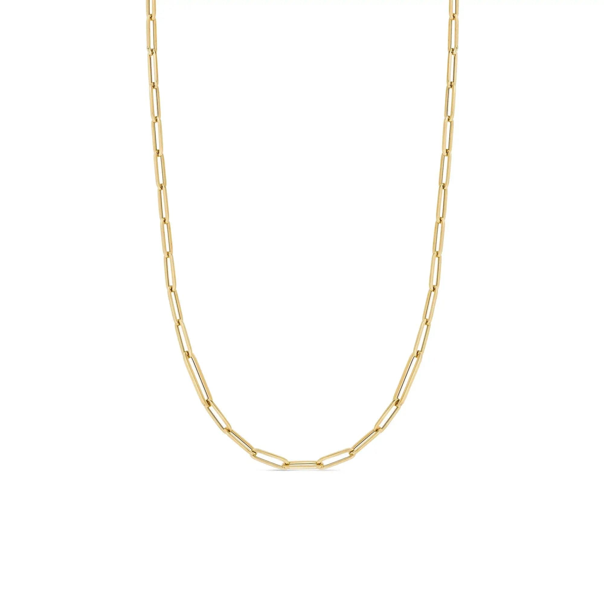 Roberto Coin Necklaces and Pendants Designer Gold 18k Yellow Gold Alternating Paperclip Necklace