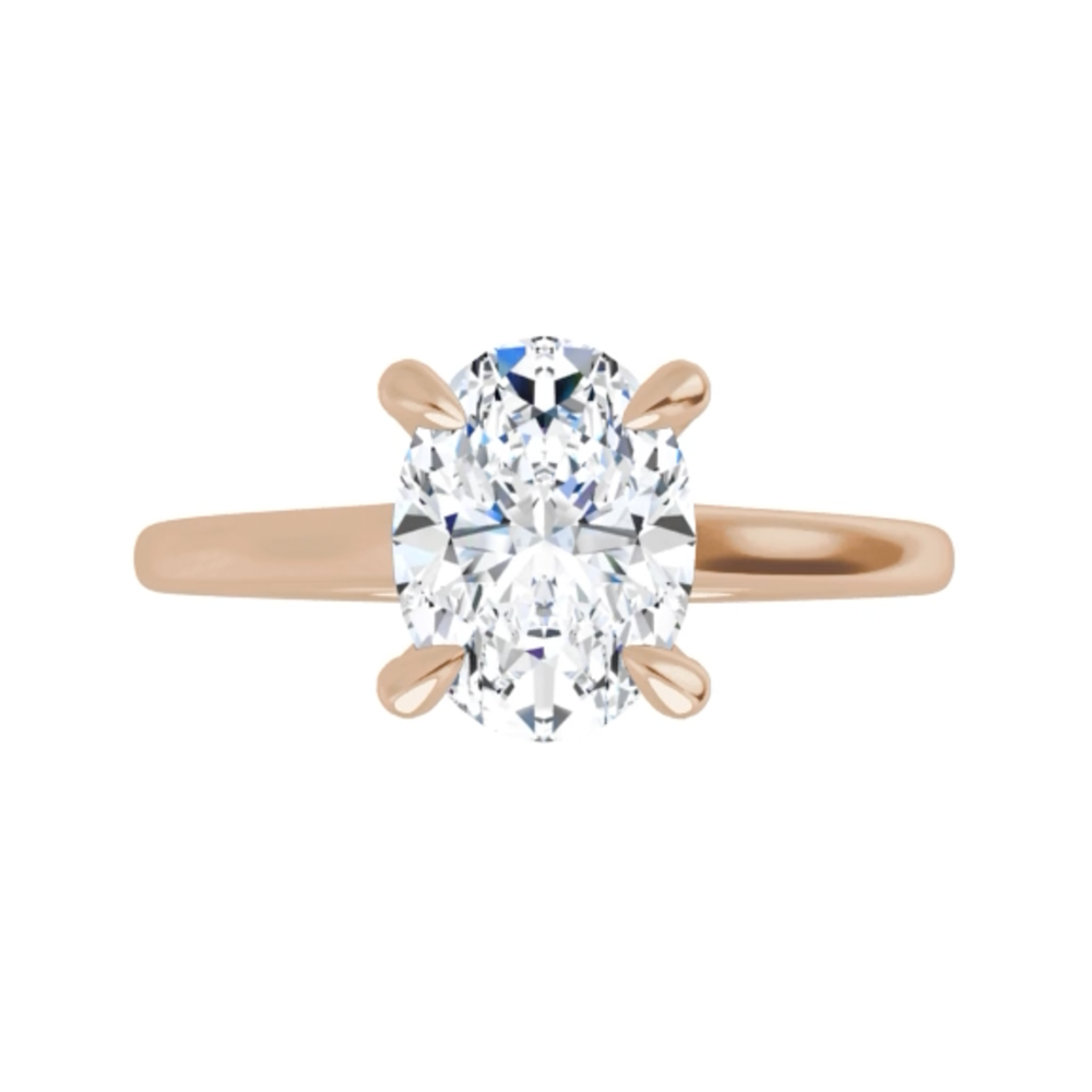 Sincerely Springer's Engagement Ring 14k Rose Gold Oval Solitaire Engagement Setting 9x7mm / 6.5