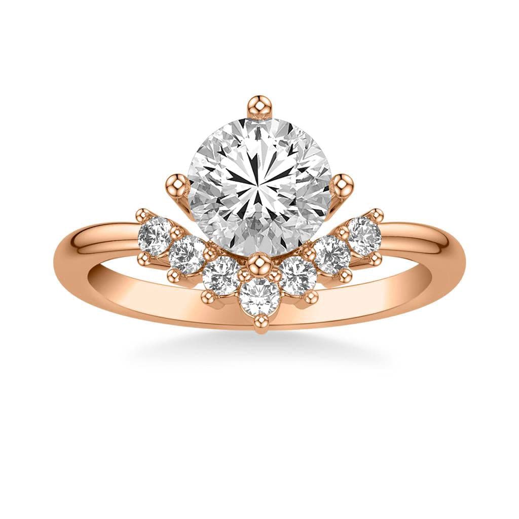 Victoria Moissanite Engagement Ring, Classic Crown Solitaire Ring, Vintage  Rose Gold Moissanite Bridal Set, in 14K Gold, 18K Gold, Platinum -   Canada