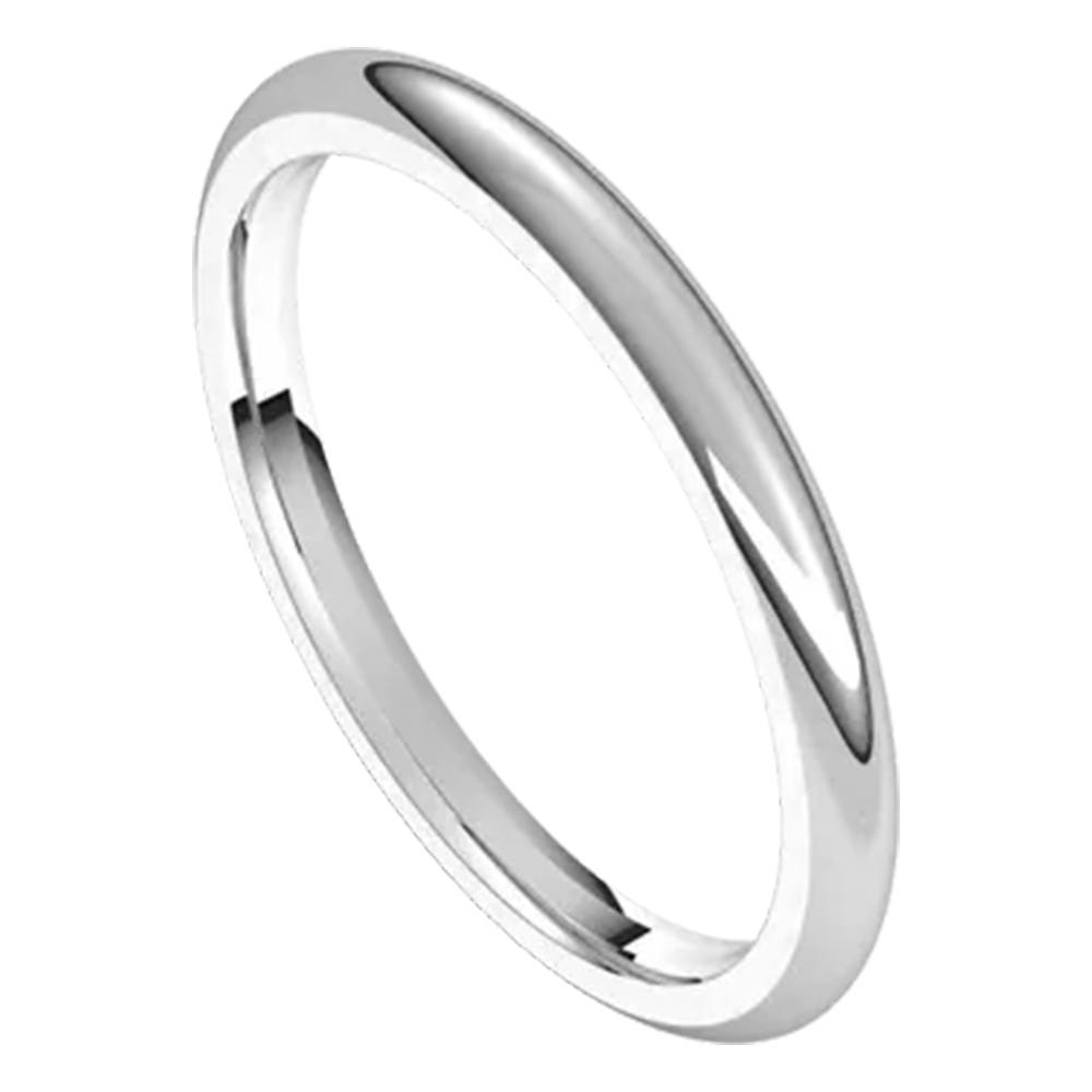 Sincerely Springer's Wedding Band 14k White Gold 2mm Comfort Fit Half Round Wedding Band