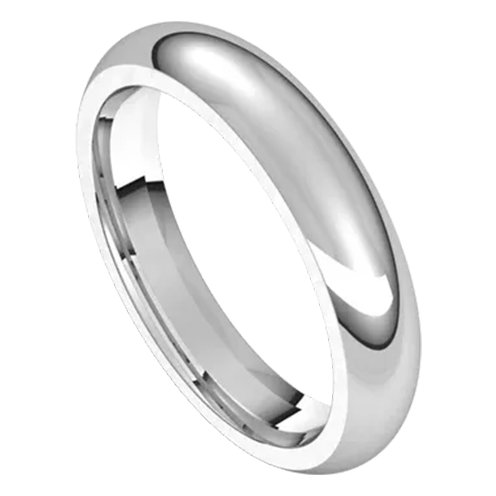 Sincerely Springer's Wedding Band 14k White Gold 4mm Comfort Fit Half Round Wedding Band 10