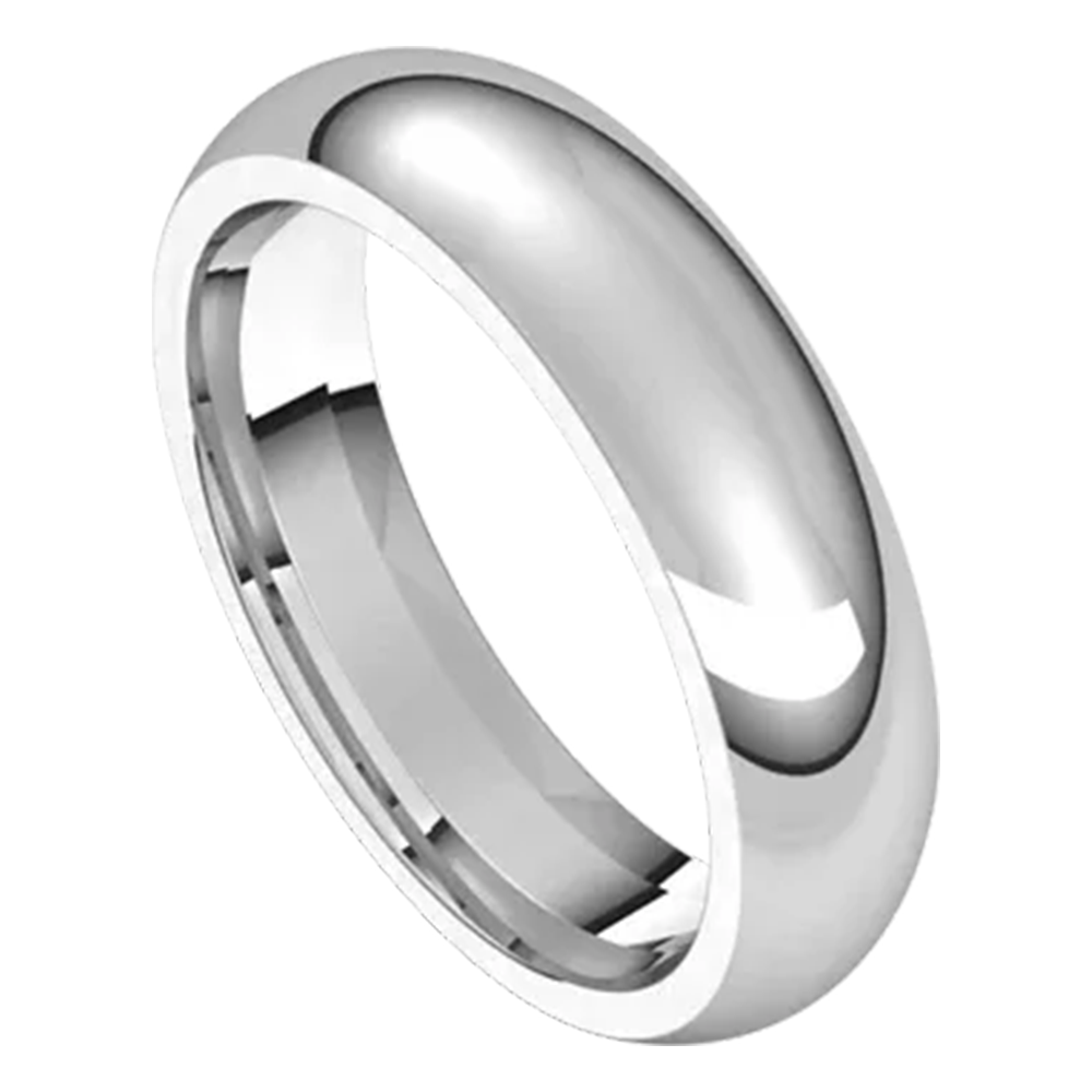 Sincerely Springer's Wedding Band 14k White Gold 5mm Comfort Fit Half Round Wedding Band 10