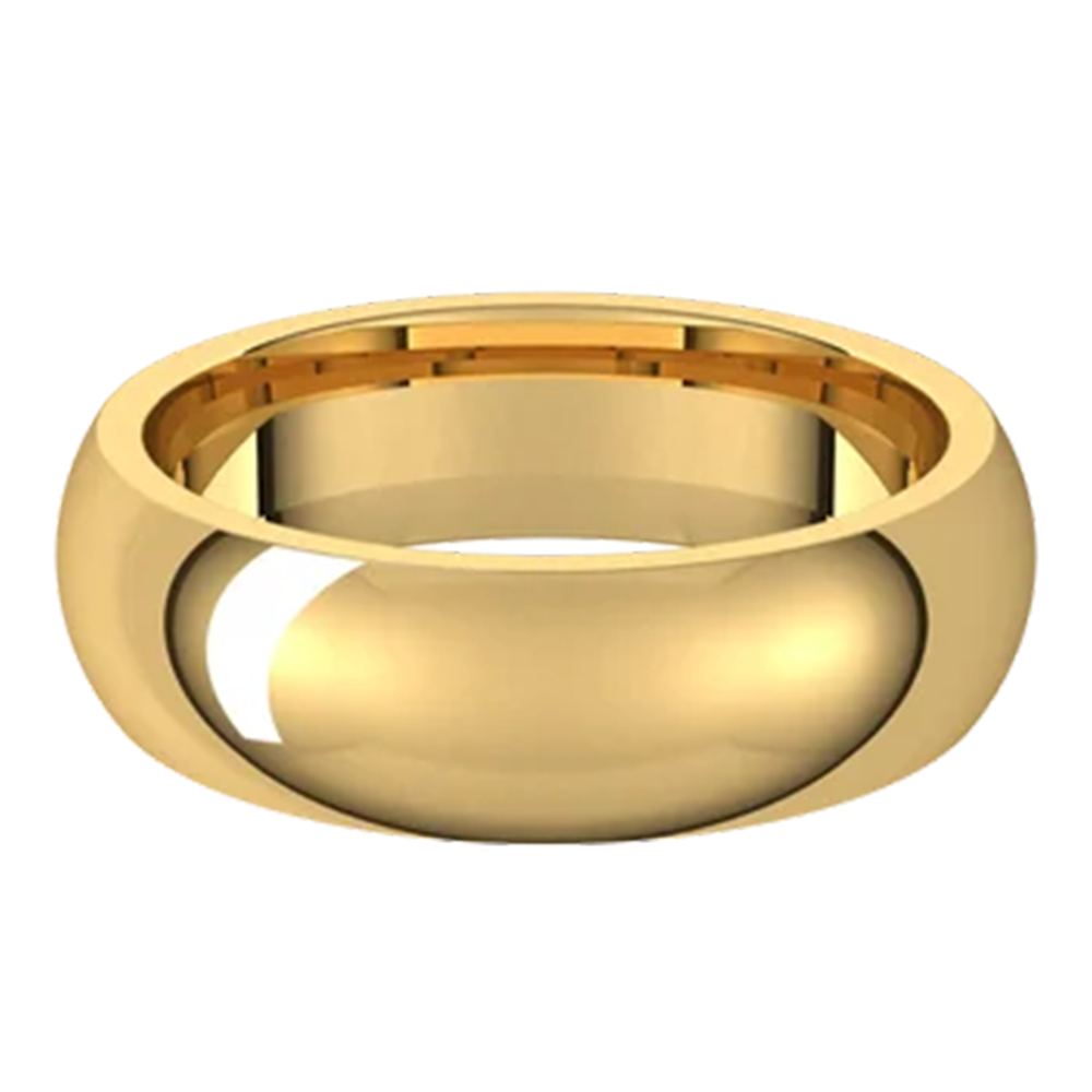Sincerely, Springer's Yellow Gold 6mm Comfort Fit Half Round Wedding B