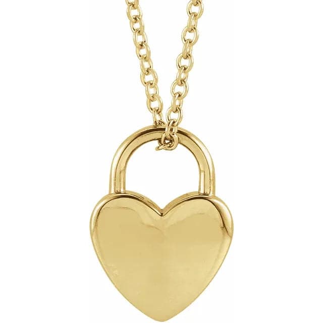 14 K Yellow Gold Lock Necklace