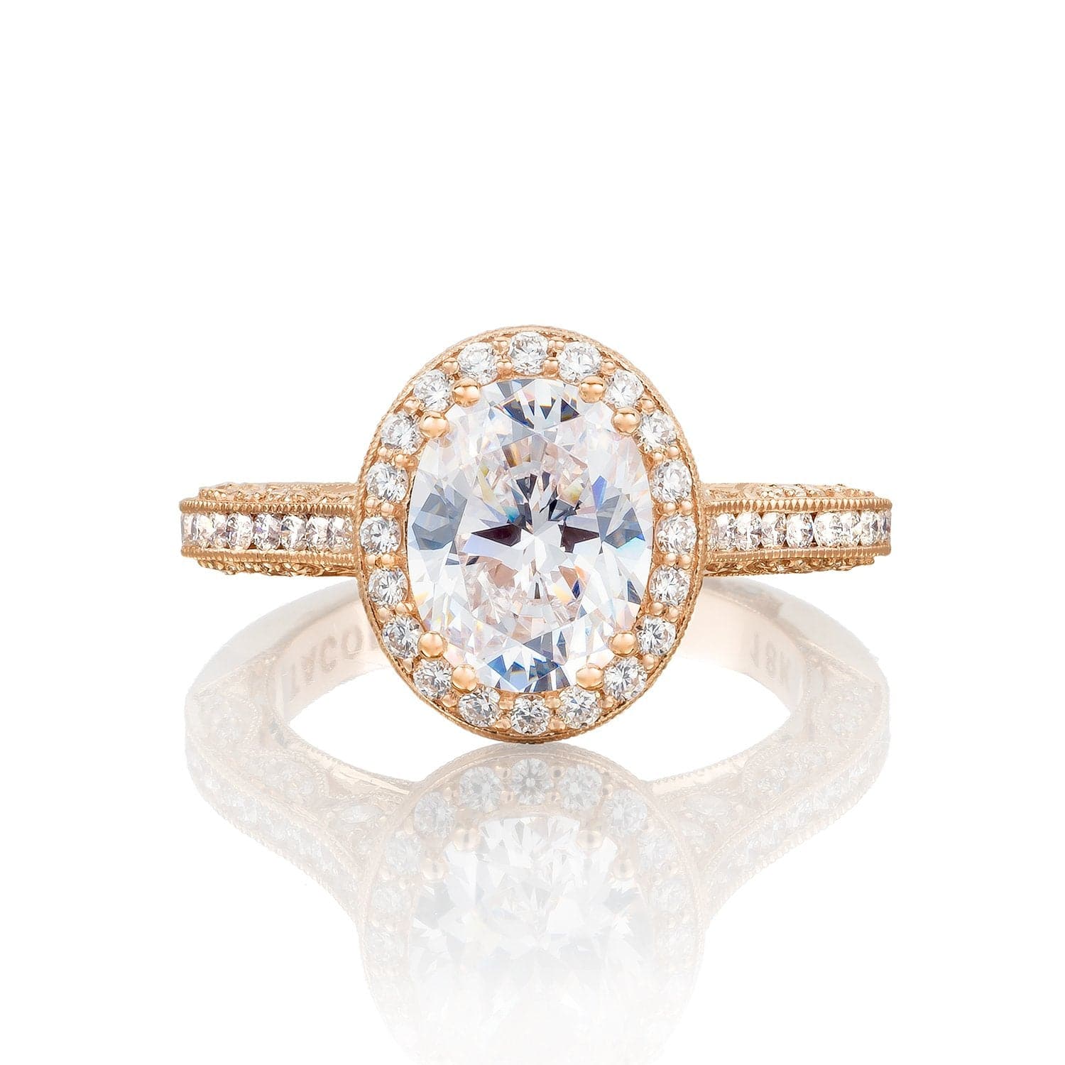 Tacori Engagement Engagement Ring Classic Crescent Halo Engagement Setting 9x7mm / 6.5
