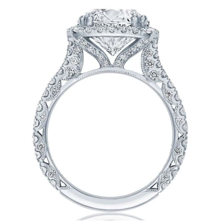 Tacori Engagement Engagement Ring Platinum Round with Cushion Halo Engagement Setting 8.0mm / 6.5