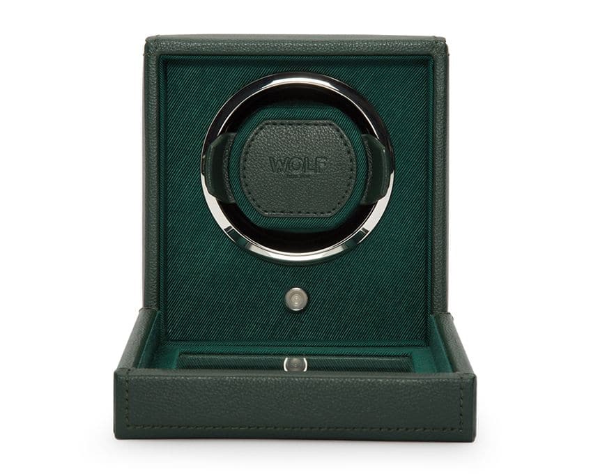 WOLF Designs Watch Winder Single Cub Watch Winder with Cover - Green