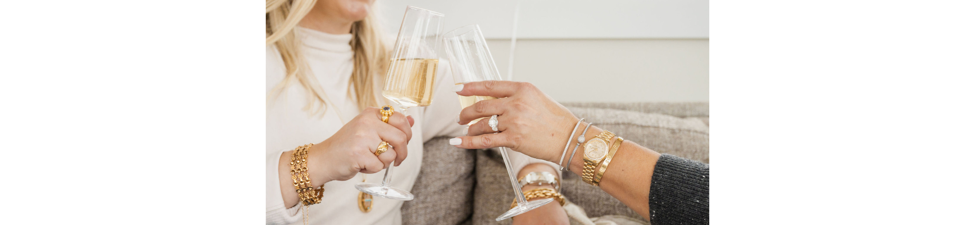 Lilly and Zoe toasting champagne