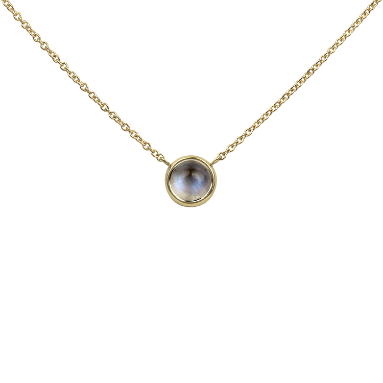 1870 Collection Necklaces and Pendants 14k Yellow Gold Moonstone Bezel Necklace