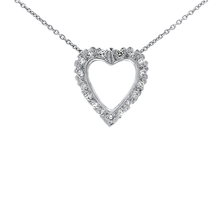 1870 Collection Necklaces and Pendants 1870 Collection 14/18k White Gold Heart-Shaped Diamond Necklace