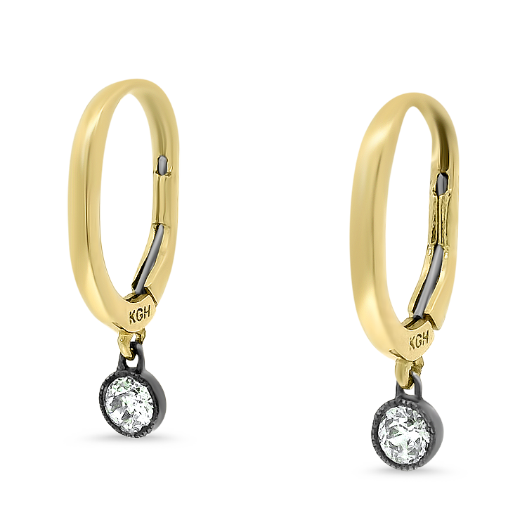 1870 Collection Earring 1870 Collection 14k Two-Tone Dangle Huggie Earrings