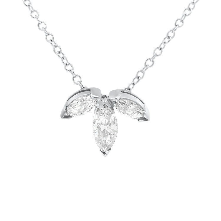 1870 Collection Necklaces and Pendants 1870 Collection 14k White Gold Diamond Marquise Necklace
