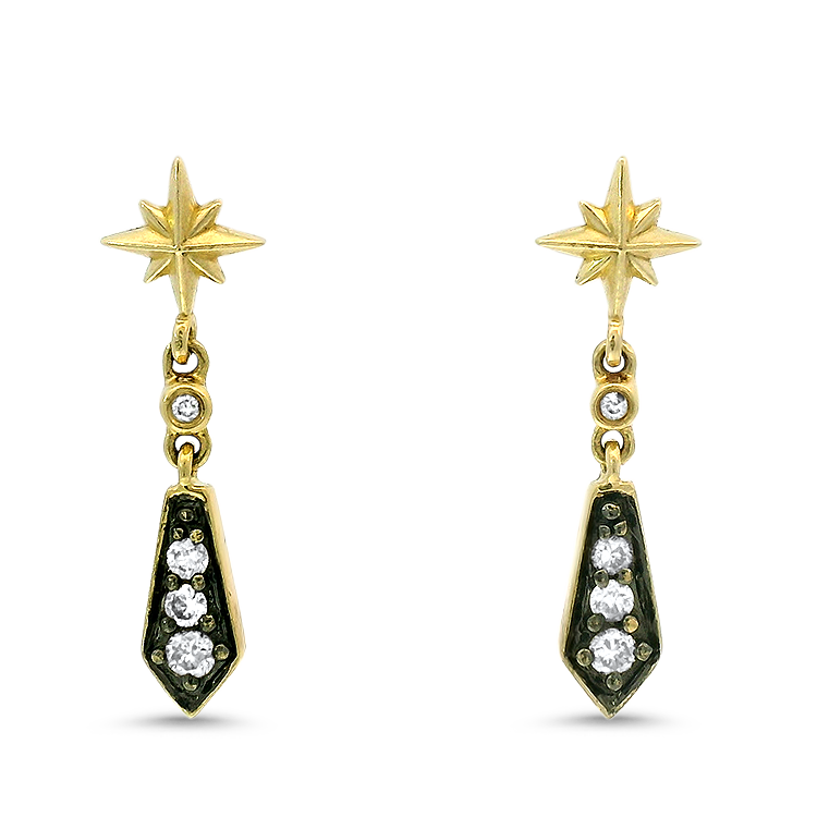 1870 Collection Earring 1870 Collection 14k Yellow Gold Dangle Earrings with Cognac Diamonds