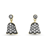 1870 Collection Earring 1870 Collection 14k Yellow Gold Dangle Earrings with Floral Bell Design