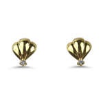 1870 Collection Earring 1870 Collection 14K Yellow Gold Diamond Shell Stud Earrings