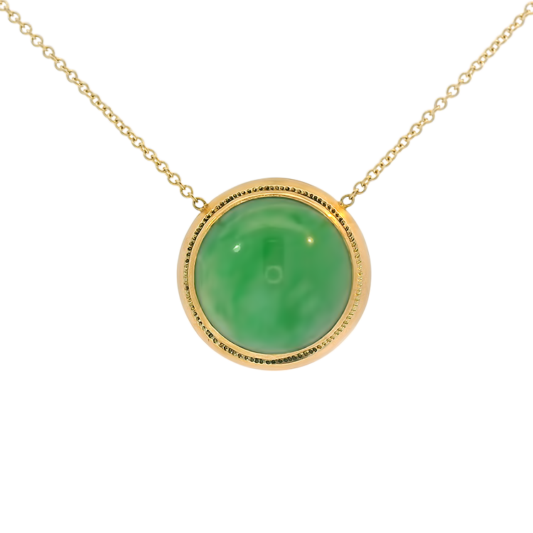 1870 Collection Necklaces and Pendants 1870 Collection 14k Yellow Gold Jadeite Bezel Necklace