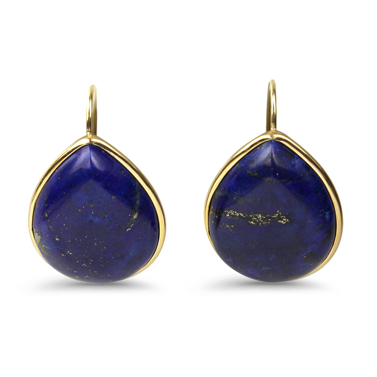 1870 Collection Earring 1870 Collection 14K Yellow Gold Pear Lapis Drop Earrings
