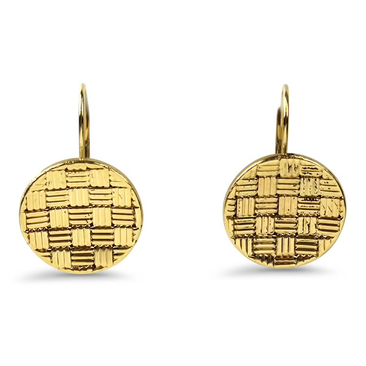 1870 Collection Earring 1870 Collection 14K Yellow Gold Woven Disc Drop Earrings