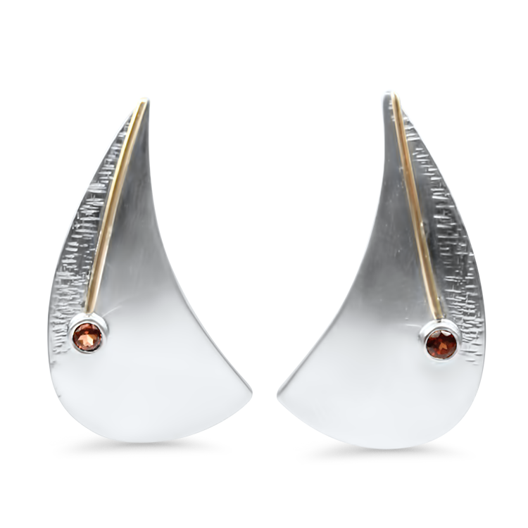 1870 Collection Earring 1870 Collection Sterling Silver and 18k Yellow Gold Garnet Sail Earrings