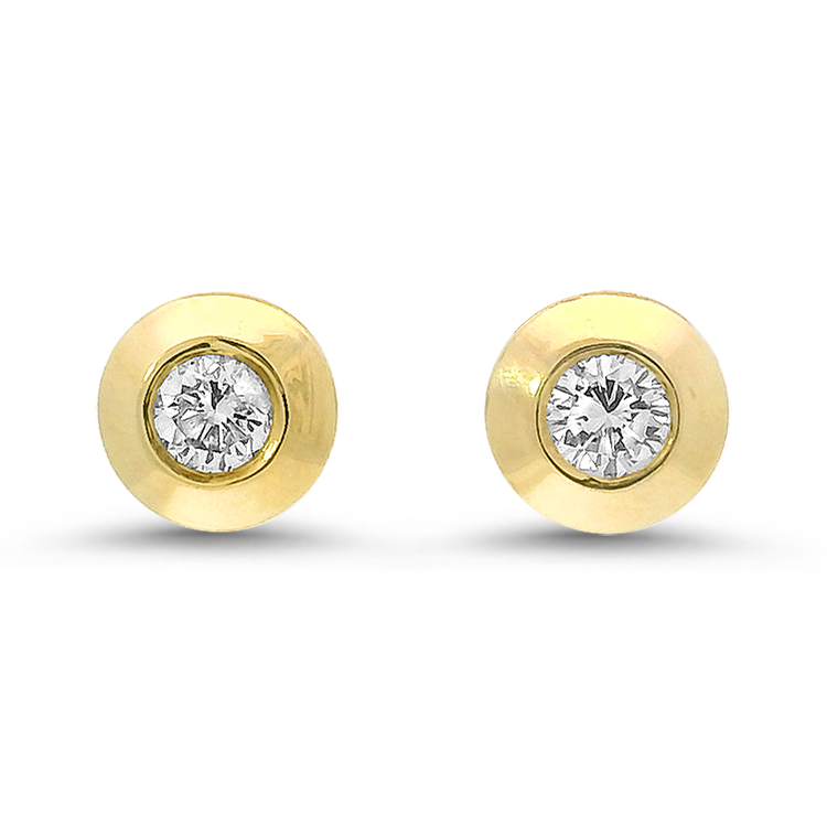 1870 Collection Earrings .50ctw Estate Bezel-Set Diamond Stud Earrings - Yellow Gold