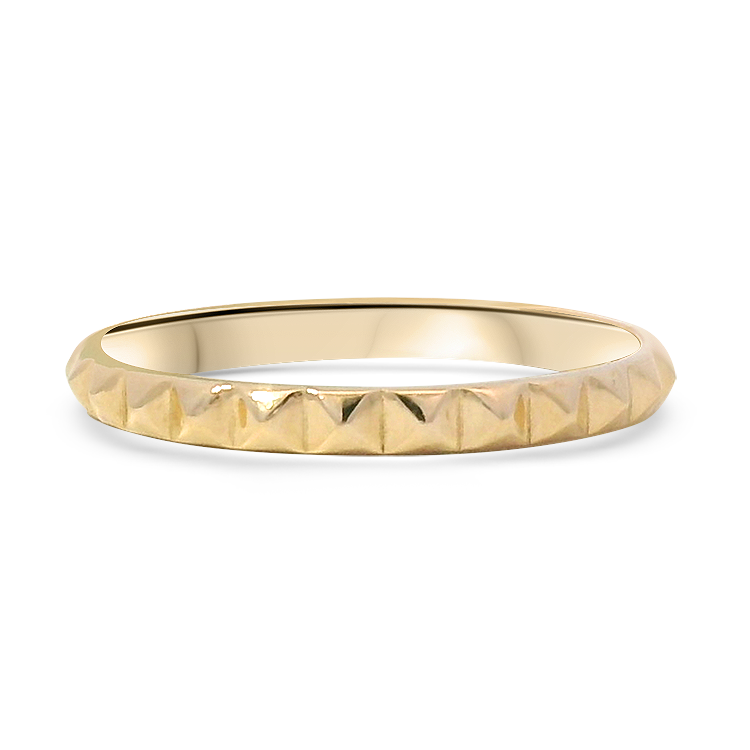 1870 Collection Ring Estate 14K Rose Gold Pyramid Pattern Band 7