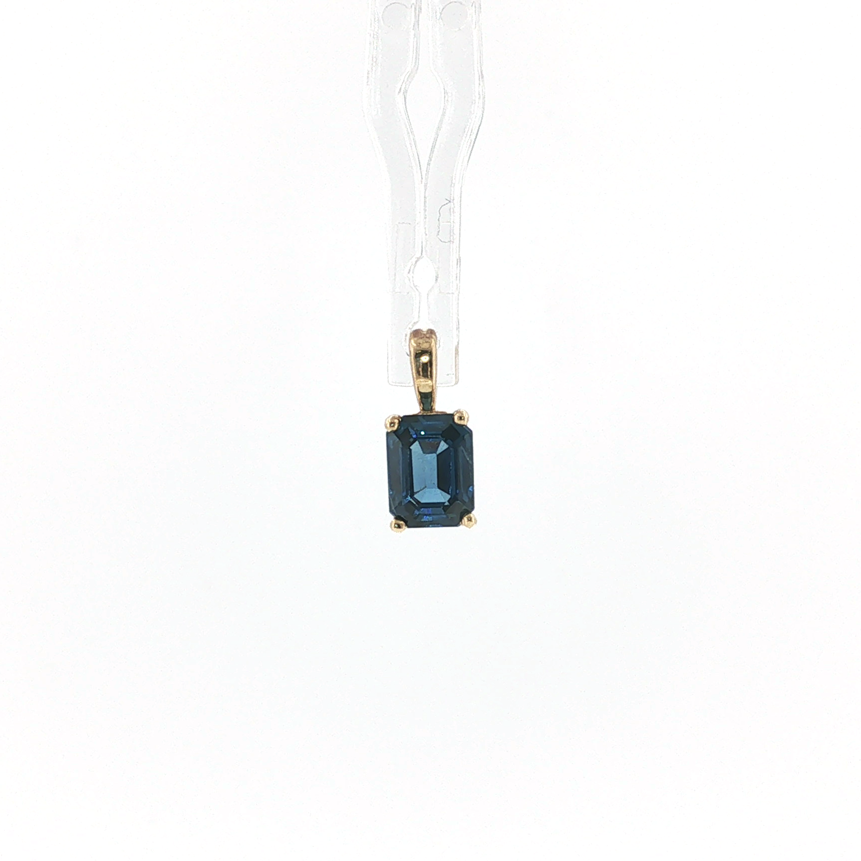 1870 Collection Pendants Estate 1870 14K Yellow Gold Emerald-Cut Deep Blue Sapphire Pendant