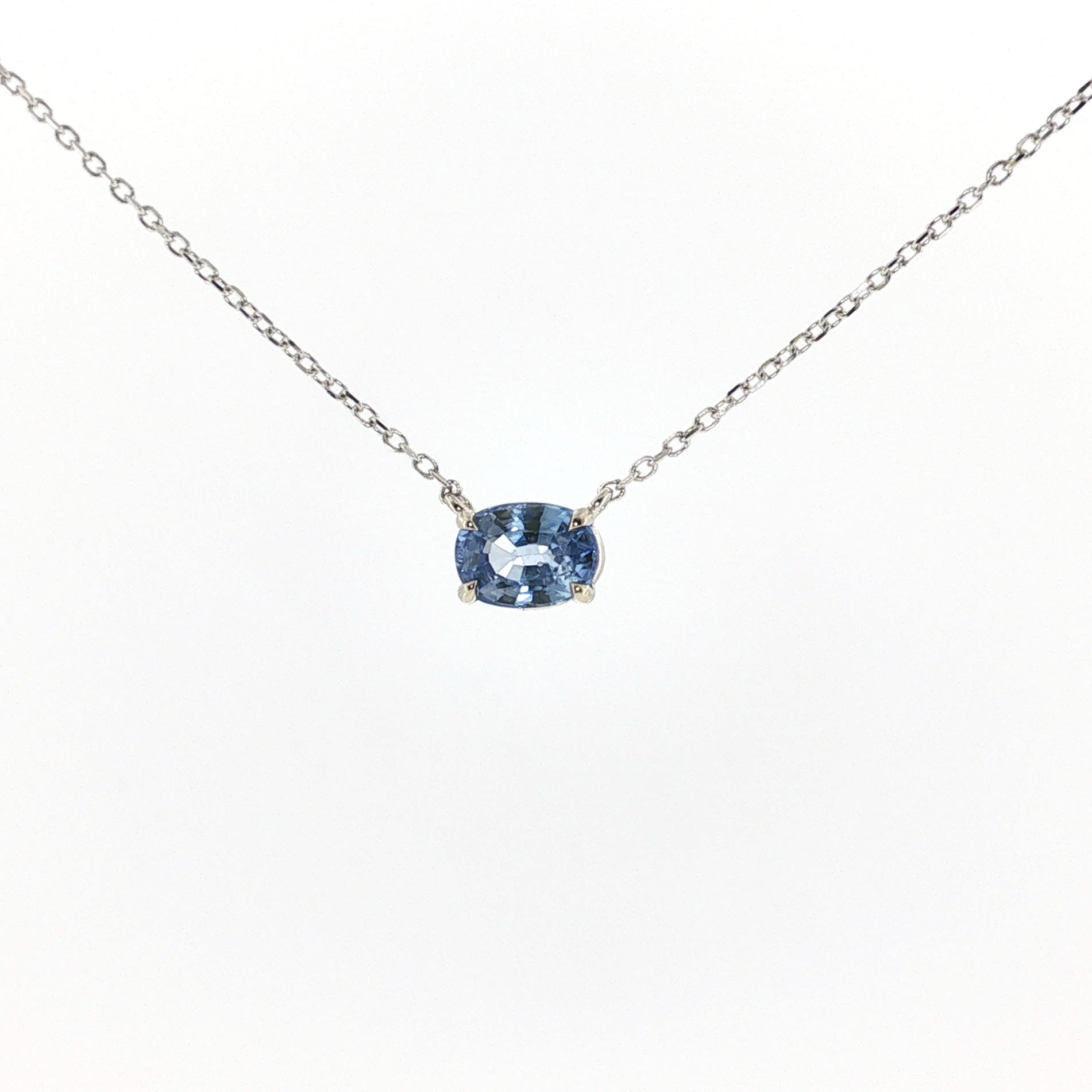 1870 Collection Necklaces Estate 1870 Collection 14K White Gold Sapphire Necklace