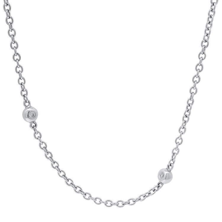 1870 Collection Necklaces and Pendants Estate 18K White Gold Diamond "By the Yard" Necklace