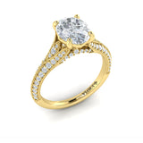 Springer's Forever Engagement Ring Springer's Forever by Vlora 18K Yellow Gold Vintage Splendor Oval Split Shank Engagement Ring Setting