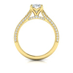 Springer's Forever Engagement Ring Springer's Forever by Vlora 18K Yellow Gold Vintage Splendor Oval Split Shank Engagement Ring Setting
