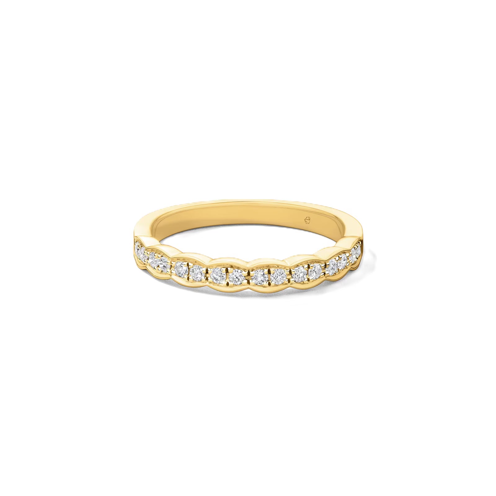 Hearts on Fire Wedding Band Hearts On Fire Lorelei Floral Band 18K Yellow Gold Diamond Band - 0.18ctw