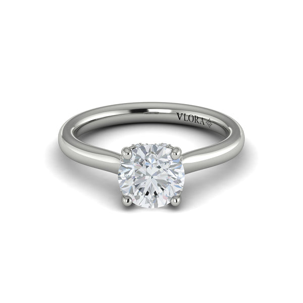Springer's Forever Engagement Ring Springer's Forever by Vlora Platinum Elegant Classic Solitaire Engagement Ring Setting, for 6.5mm Round