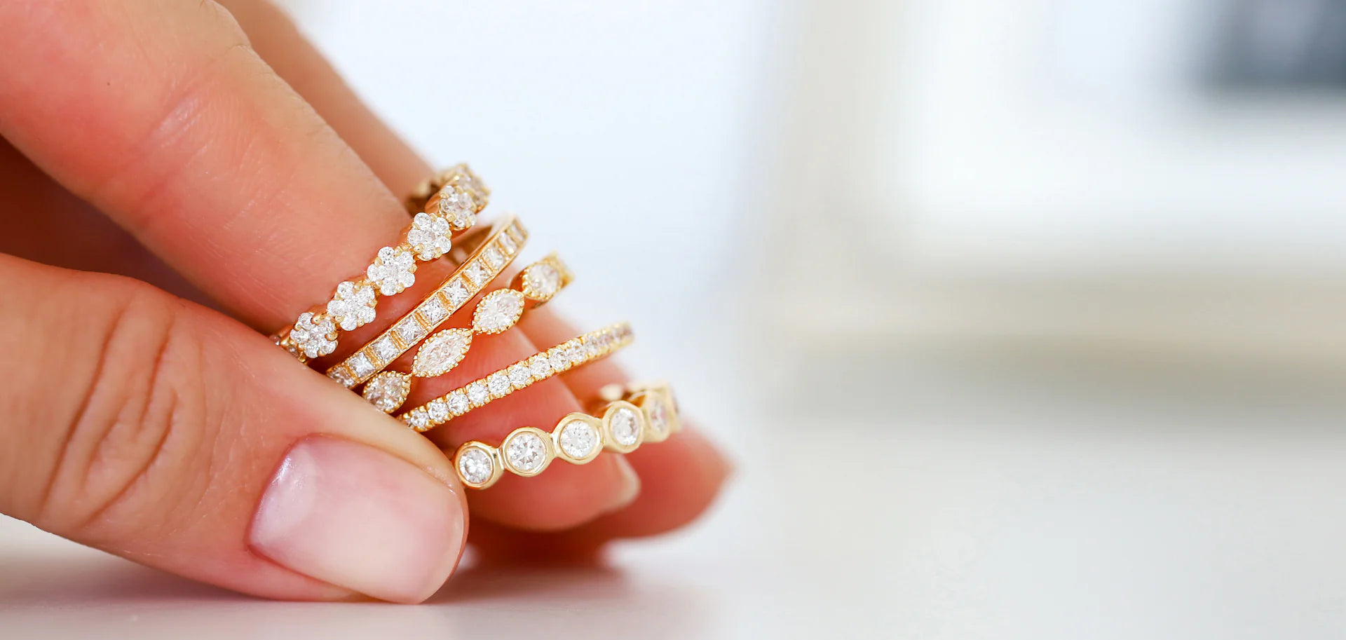 Sethi Couture Yellow Gold Wedding Band Stacks