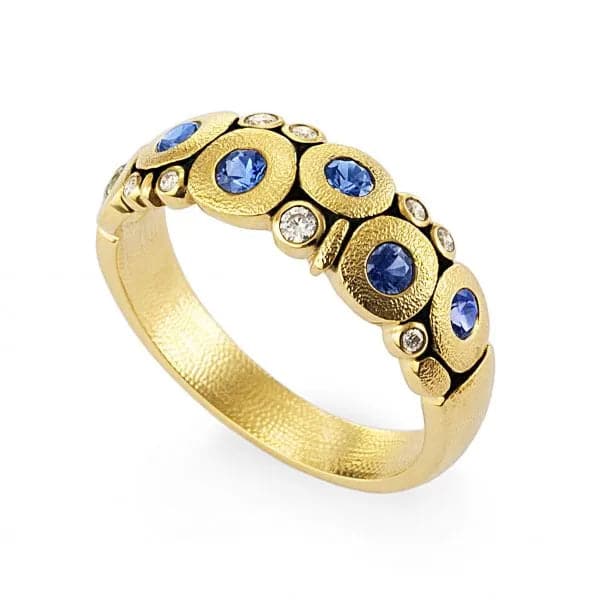 Alex Sepkus Ring Alex Sepkus 18k Yellow Gold Candy Blue Sapphire Ring 6.5