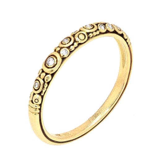 Alex Sepkus Wedding Band Alex Sepkus 18k Yellow Gold Circles Diamond Band 7.25