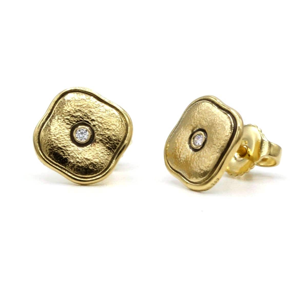 Alex Sepkus Earring Alex Sepkus 18k Yellow Gold Pillow Diamond Stud Earrings