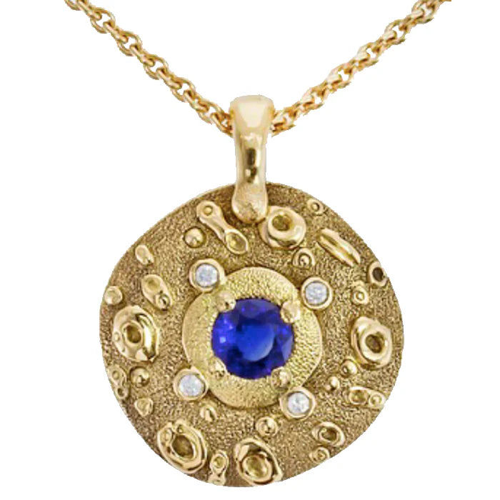 Alex Sepkus Necklaces and Pendants Alex Sepkus 18k Yellow Gold Sapphire & Diamond Submarine Necklace